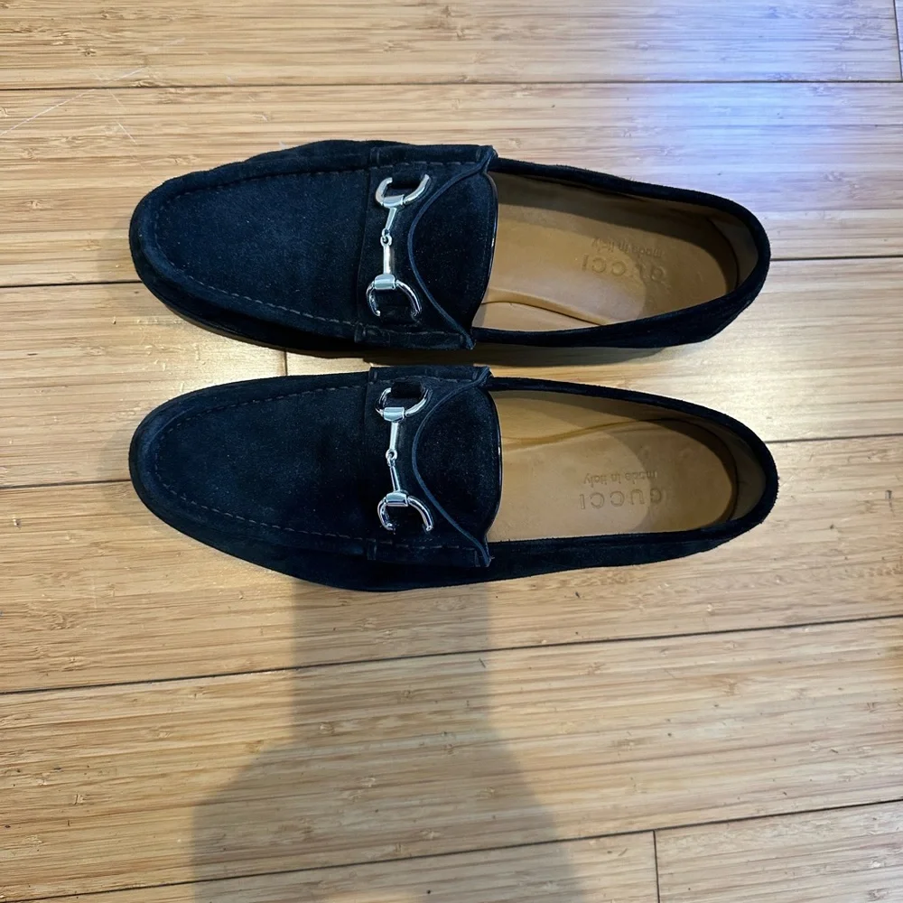 Gucci Horsebit Loafers Black Suede Mens 9 / 9.5 - Picture 7 of 11